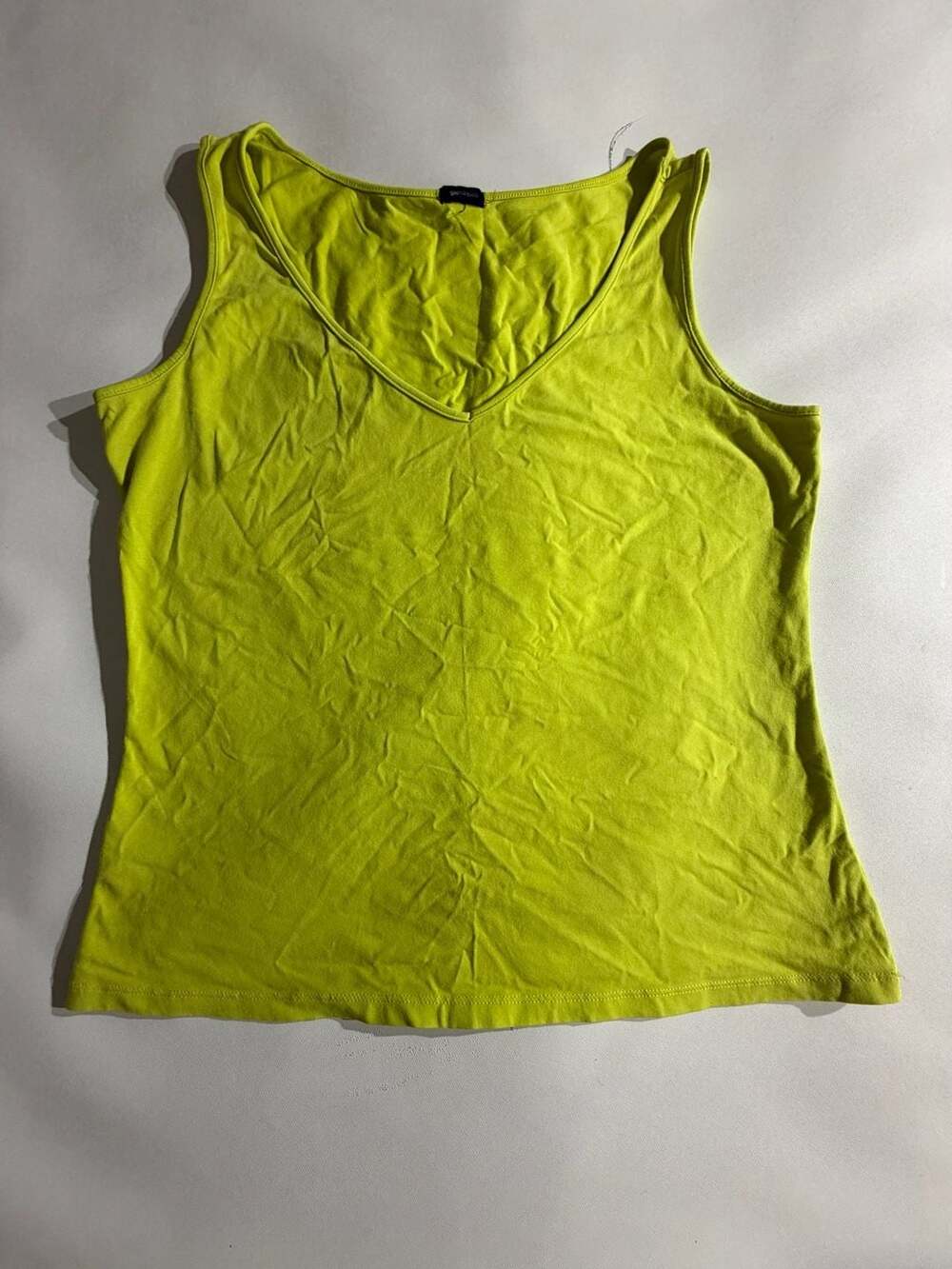 GAP Stretch Lime Green V-Neck Tank Top Sleeveless Basic Layering Womens